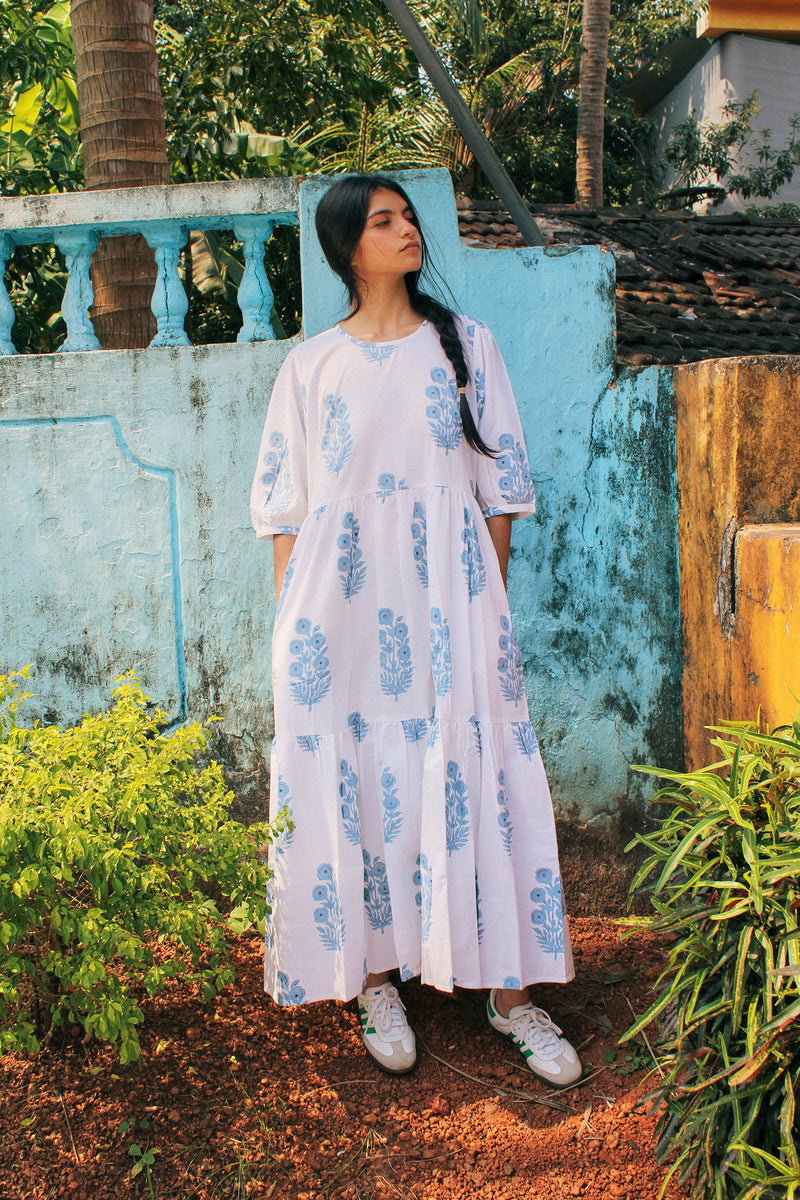 Final Sale: Gaia Dress in Cashmere Blue