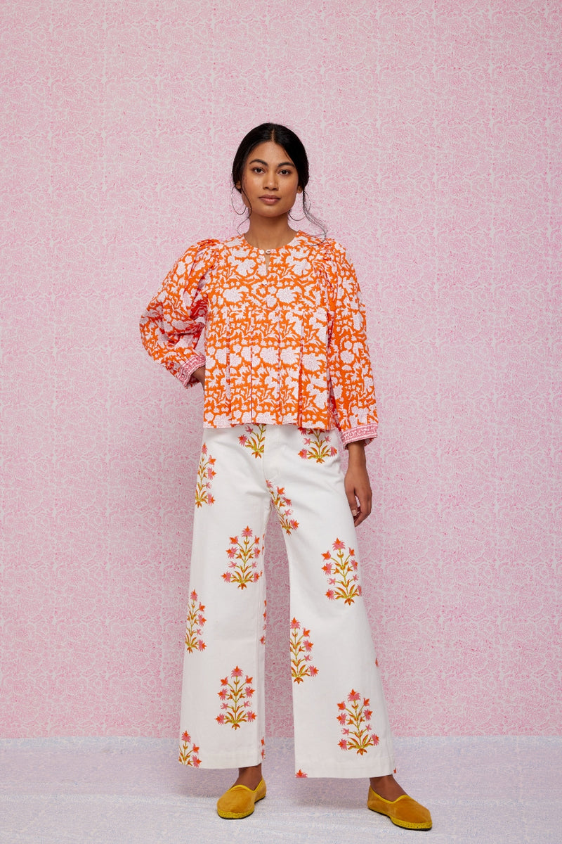 Disco Pants in Soft Rose & Tangerine | SZ Blockprints – SZ