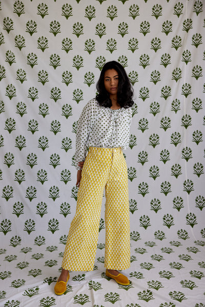 Disco Pants in Cornfield Yellow | SZ Blockprints – SZ BLOCKPRINTS