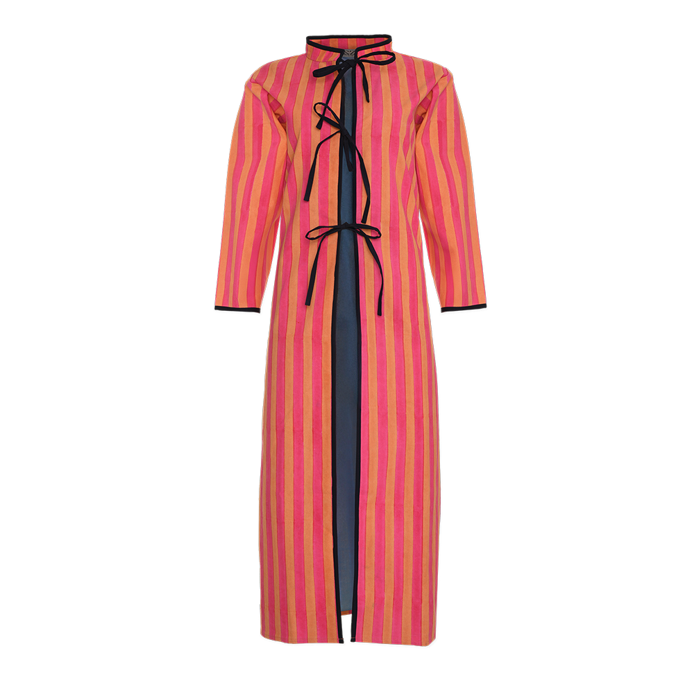 Elsa Summer Coat in Thick Stripes