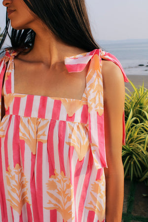 Sunny Dress in Coral & Creamsicle