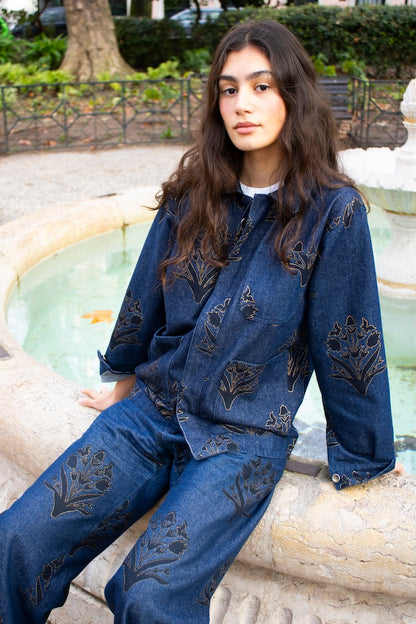 Denim Field Jacket in Palladio Stamp