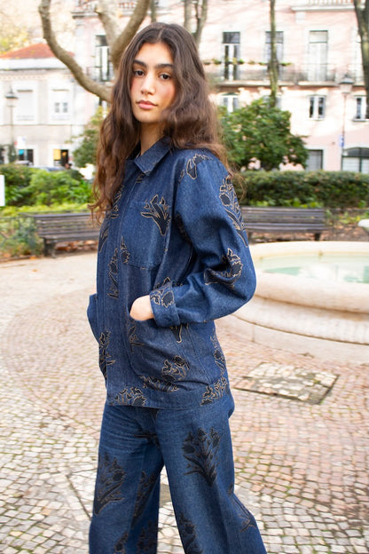 Denim Field Jacket in Palladio Stamp