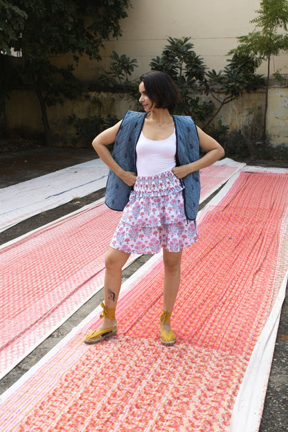 Veda Skirt in Geranium Print