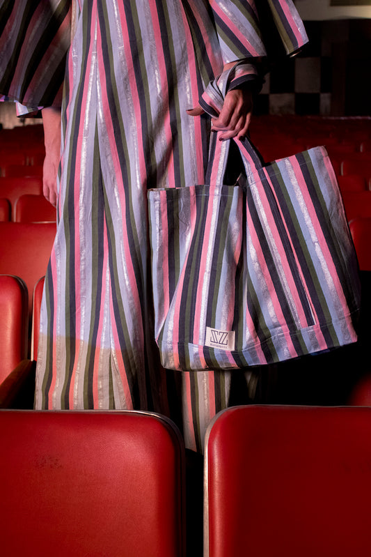 Small Tote in Multi Stripe