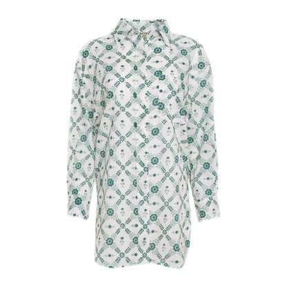 Oversized Button Down in Chakri Print