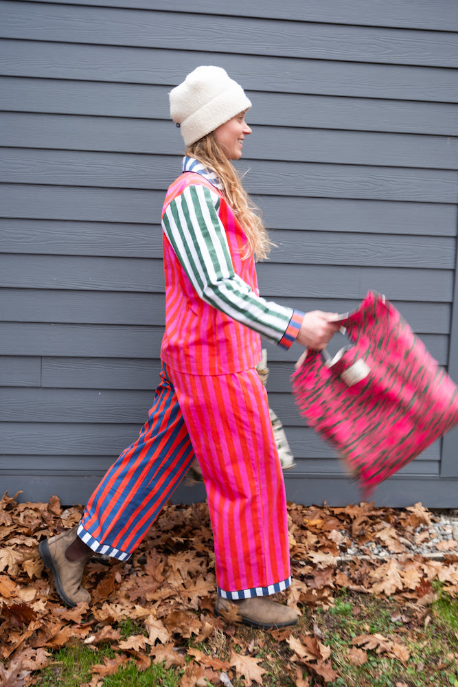 Pajama Set in Mixed Stripes