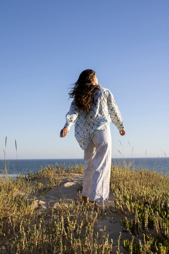 Oversized Button Down in Chakri Print