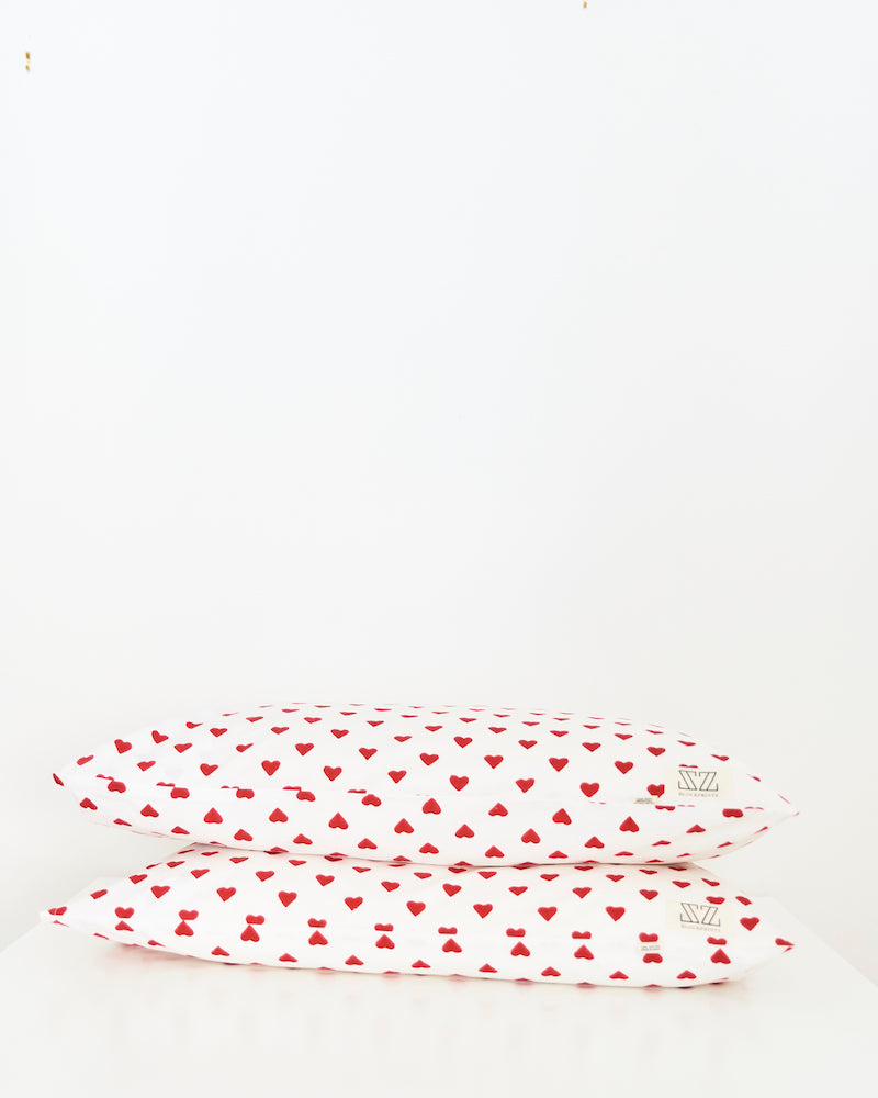 Pillow Case Set in Ruby Red