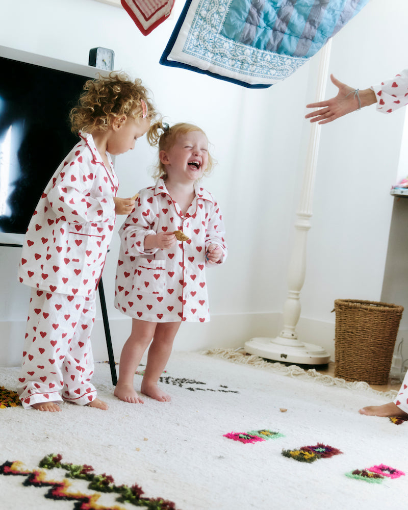 Kids PJ Set in Ruby Red