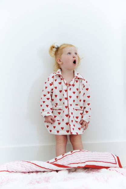 Kids PJ Set in Ruby Red