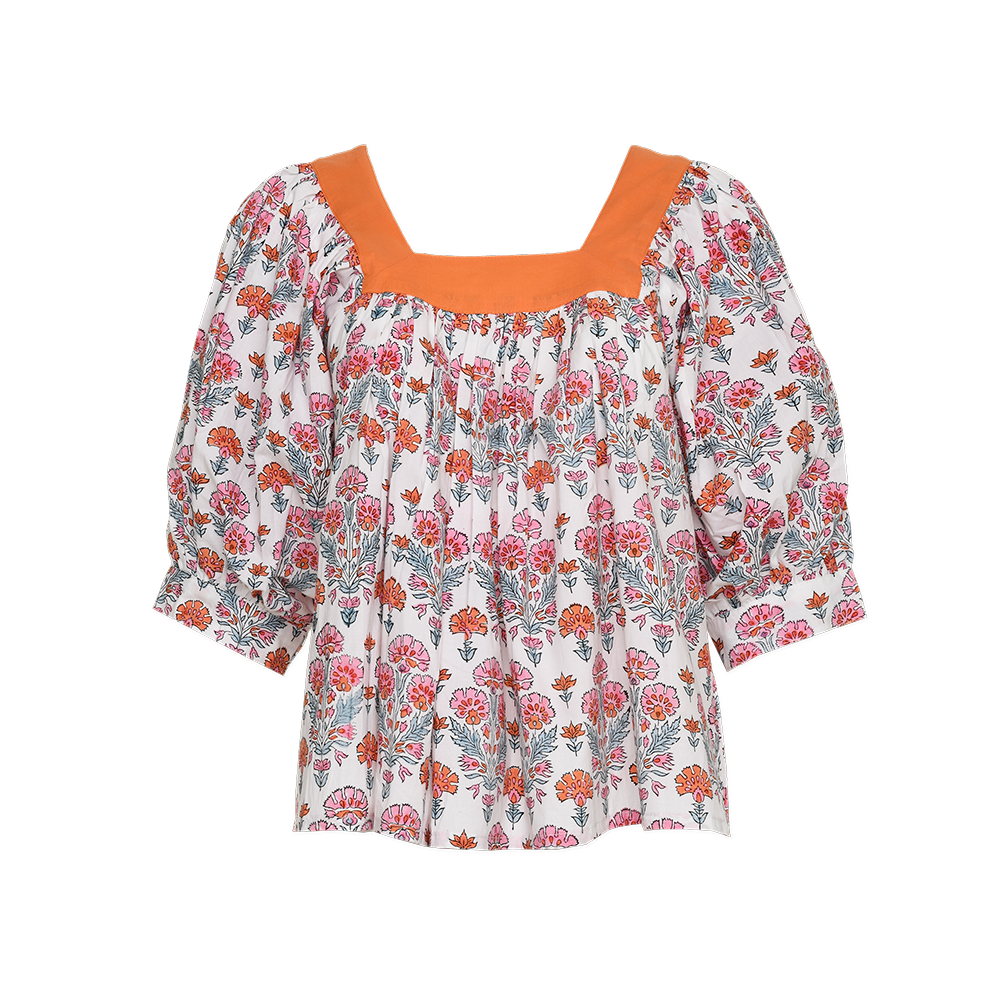 Viti Top in Geranium Print