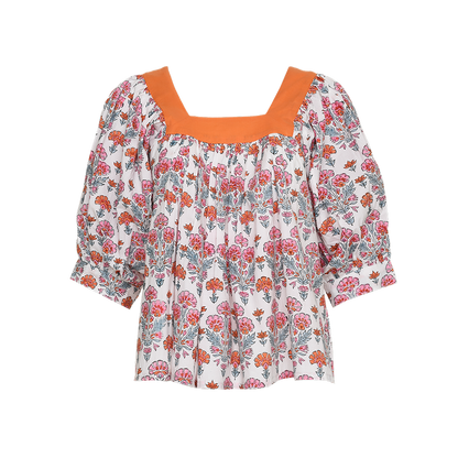 Viti Top in Geranium Print