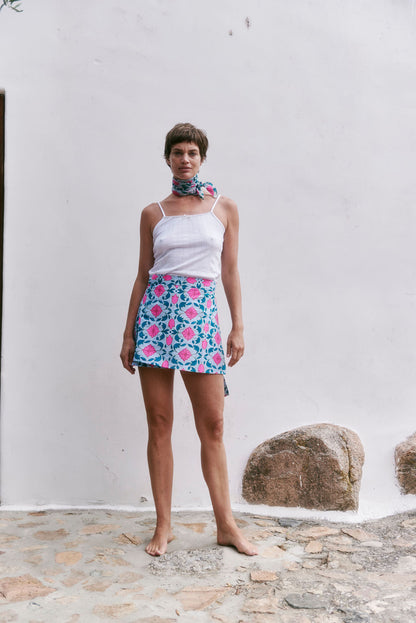 Shanti Mini Skirt in Lisbon Print