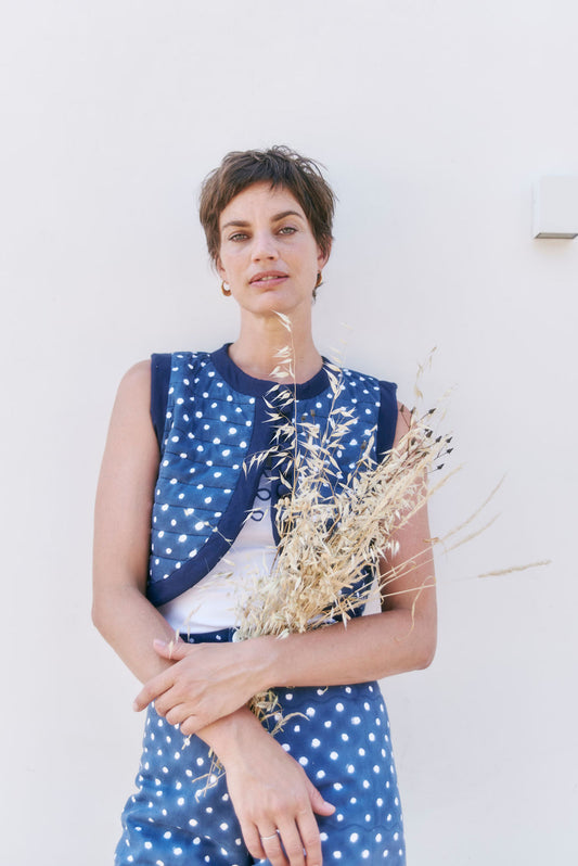 Bolero Vest in Polka Dots