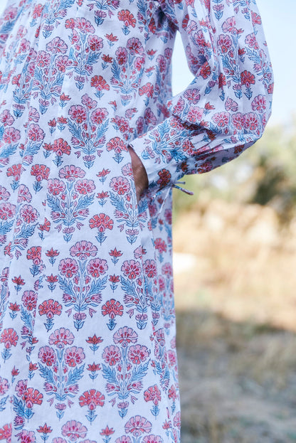 Leo Dress in Geranium Print