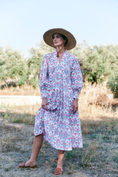 Leo Dress in Geranium Print