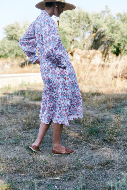 Leo Dress in Geranium Print