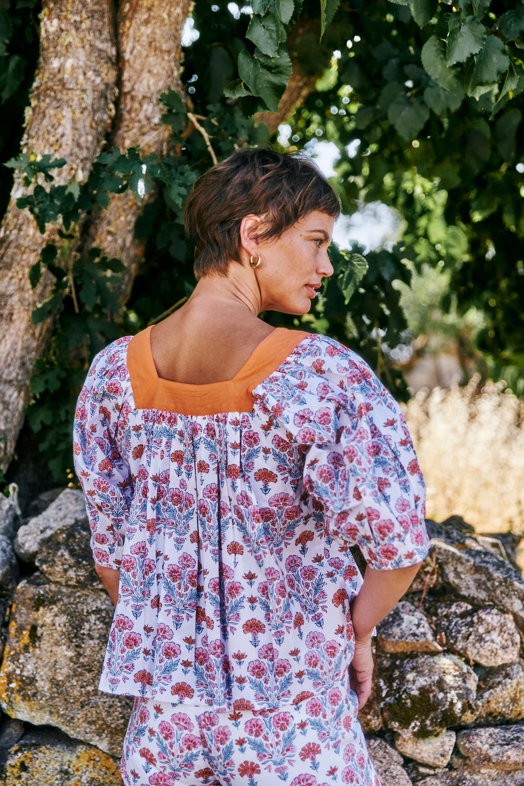 Viti Top in Geranium Print