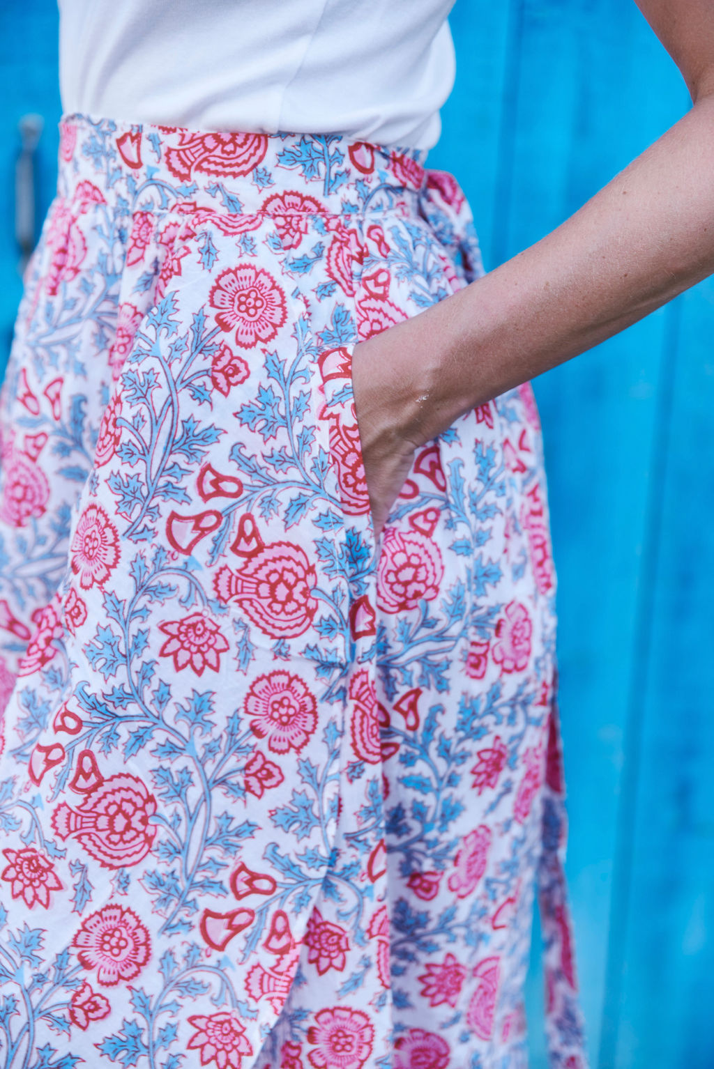 Long Wrap Skirt in Simi Print