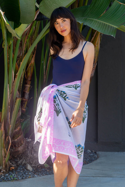 Final Sale: Sarong in Bright Blue – SZ BLOCKPRINTS